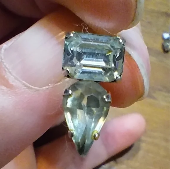 Vintage Silver Pell Brooch With Rhinestones & Jay Flex Silver Screw-On E… - Picture 6 of 8